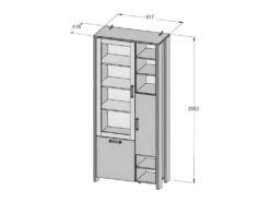 Vitrine 3 Portes Et 14 Niches Effet Bois Vieilli Et Béton Gris - BUCK 9 Vitrine 3 Portes Et 14 Niches Effet Bois Vieilli Et Béton Gris - BUCK -Deco.fr Soldes Boutique bibliotheque vitrine et etagere 10005179