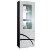 ALYSSA - Vitrine Gauche 1 Porte Laquée Brillant Noir Et Blanc -Deco.fr Soldes Boutique bibliotheque vitrine et etagere 10005219