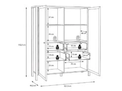 Vitrine Large Décor Noir Et Effet Chêne Avec Poignées Noir - MODE 9 Vitrine Large Décor Noir Et Effet Chêne Avec Poignées Noir - MODE -Deco.fr Soldes Boutique bibliotheque vitrine et etagere 10005679