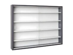 COLLECT - Vitrine Murale 5 Compartiments Grise Et Blanche