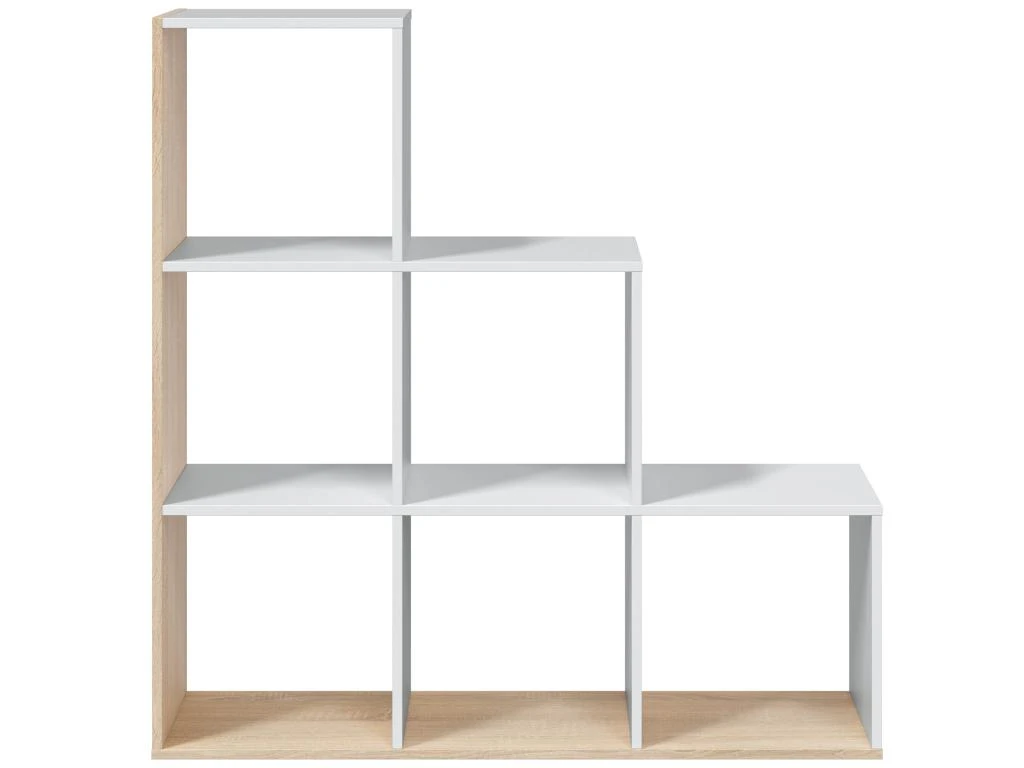 Étagère Bibliothèque Estela, Couleur Blanc/Chêne, Salle à Manger Ou Bureau 2 Étagère Bibliothèque Estela, Couleur Blanc/Chêne, Salle à Manger Ou Bureau – Image 2