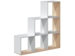 Étagère Bibliothèque Estela, Couleur Blanc/Chêne, Salle à Manger Ou Bureau 7 Étagère Bibliothèque Estela, Couleur Blanc/Chêne, Salle à Manger Ou Bureau -Deco.fr Soldes Boutique bibliotheque vitrine et etagere 10758945