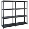 Étagère De Rangement Bibliothèque à 4 Niveaux 130 Cm Plastique Noir 02_0000645 -Deco.fr Soldes Boutique bibliotheque vitrine et etagere 10764455