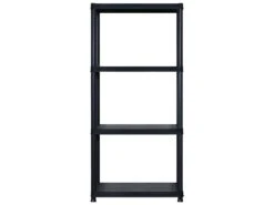 Étagère De Rangement Bibliothèque à 4 Niveaux 130 Cm Plastique Noir 02_0000645 6 Étagère De Rangement Bibliothèque à 4 Niveaux 130 Cm Plastique Noir 02_0000645 -Deco.fr Soldes Boutique bibliotheque vitrine et etagere 10764459