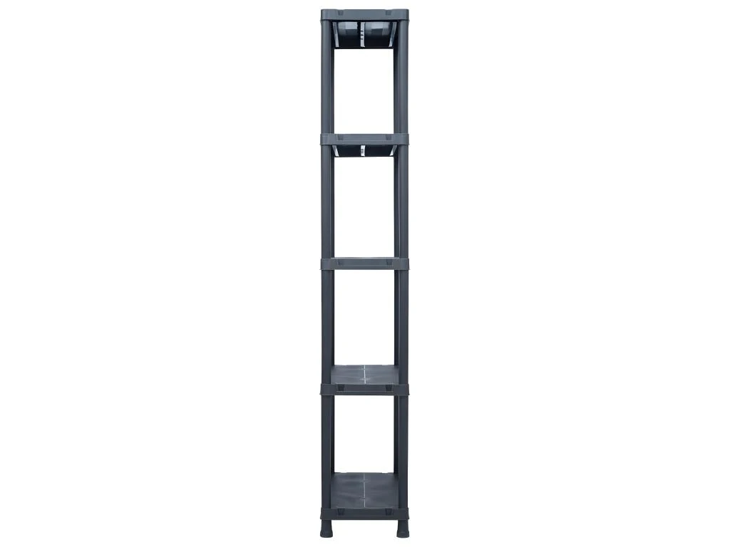 Étagères De Rangement 5 Pièces 125 Kg 60 X 30 X 180 Cm Plastique Noir 02_0000673 4 Étagères De Rangement 5 Pièces 125 Kg 60 X 30 X 180 Cm Plastique Noir 02_0000673 – Image 4