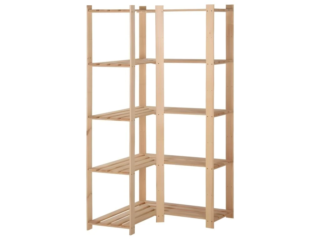 Étagère D'angle De Rangement 5 Niveaux Organisateur De Stockage étagère D'entrepôt Cuisine Salon Sous-sol Intérieur 170 Cm Pin 02_0000624 2 Étagère D'angle De Rangement 5 Niveaux Organisateur De Stockage étagère D'entrepôt Cuisine Salon Sous-sol Intérieur 170 Cm Pin 02_0000624 – Image 2