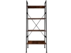Grande étagère Bibliothèque Au Look Industriel/ Vintage 4 Niveaux 150 Cm Marron 08_0000264 6 Grande étagère Bibliothèque Au Look Industriel/ Vintage 4 Niveaux 150 Cm Marron 08_0000264 -Deco.fr Soldes Boutique bibliotheque vitrine et etagere 10765223