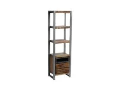 Étagère 1 Niche, 2 Tiroirs Bois/Metal - JINK -Deco.fr Soldes Boutique bibliotheque vitrine et etagere 11124367
