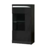 Vitrine 1 Porte Noir Laqué Brillant - PESMES -Deco.fr Soldes Boutique bibliotheque vitrine et etagere 11128717