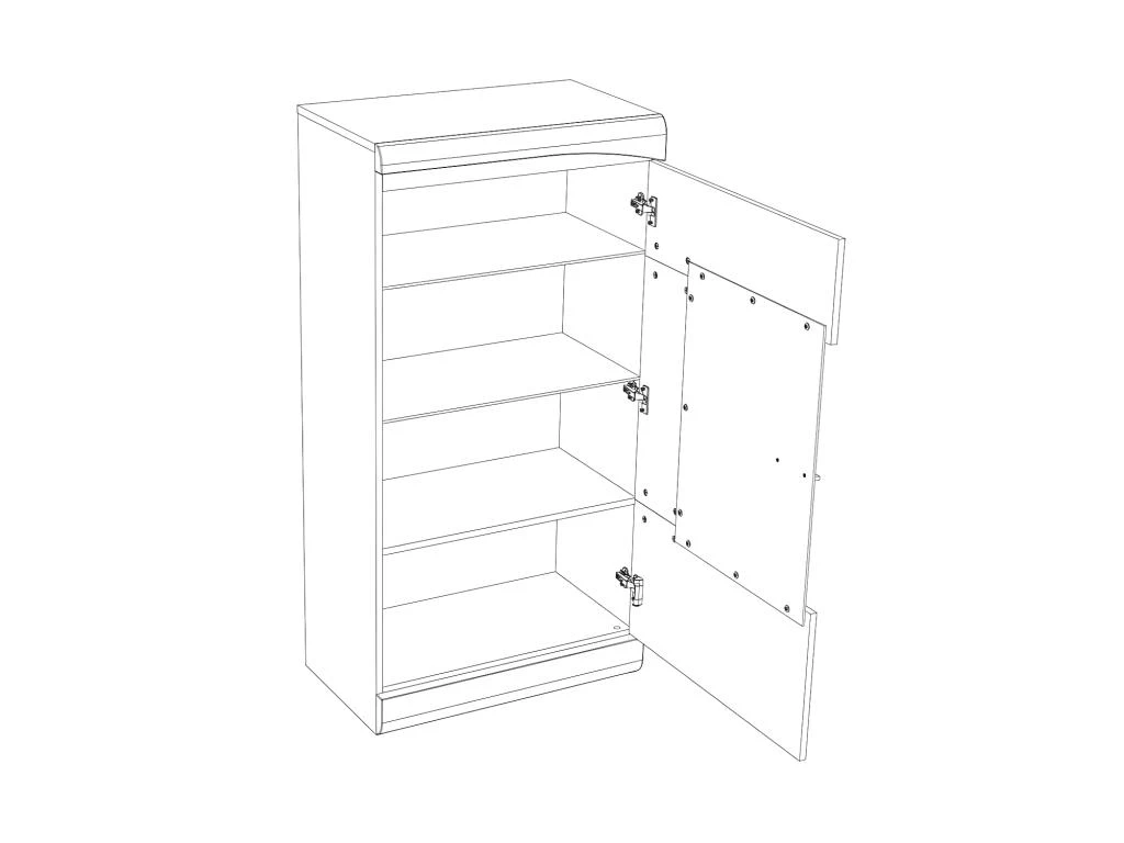 Vitrine 1 Porte Noir Laqué Brillant - PESMES 5 Vitrine 1 Porte Noir Laqué Brillant - PESMES – Image 5