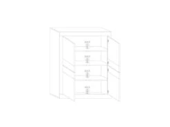 Vitrine 4 Portes Blanc Laqué Brillant à LEDS Blancs - MATERA -Deco.fr Soldes Boutique bibliotheque vitrine et etagere 11128847