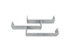 Étagère Murale Meuble Mural Design 3 Surfaces De Rangement 119 Cm Effet Béton Gris 03_0005203