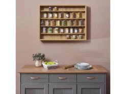 COLLECT - Vitrine Murale 5 Compartiments Aspect Chêne