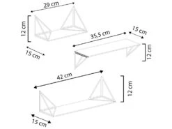 Set De 3 étagères Murales Ceci Métal Noir Et Bois De Paulownia -Deco.fr Soldes Boutique bibliotheque vitrine et etagere 12516099