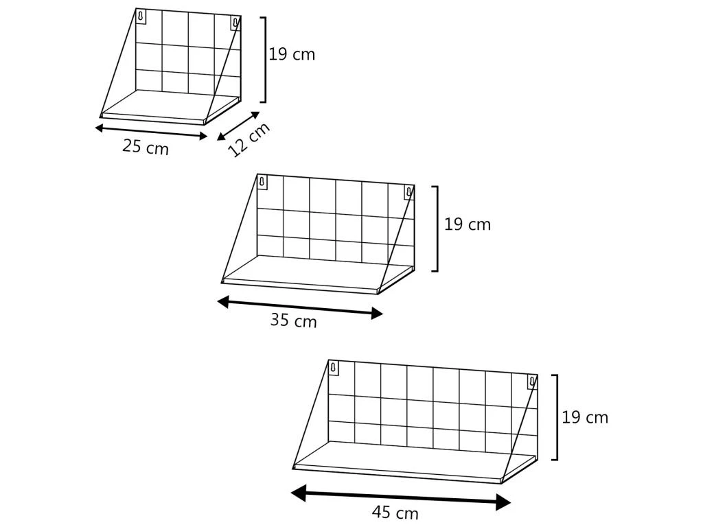 Set De 3 étagères Murales Amede Métal Noir Et Bois Paulownia 4 Set De 3 étagères Murales Amede Métal Noir Et Bois Paulownia – Image 4