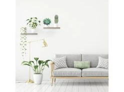 Set De 2 Etagères Murales En Bois 25x25 Cm Sapin Blanchi