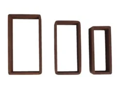 Lot 3 Etagere Biblioteque Rectangle Bois Sombre Vintage 24x41x9