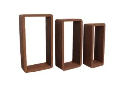 Lot 3 Etagere Biblioteque Rectangle Bois Sombre Vintage 24x41x9 -Deco.fr Soldes Boutique bibliotheque vitrine et etagere 12518945