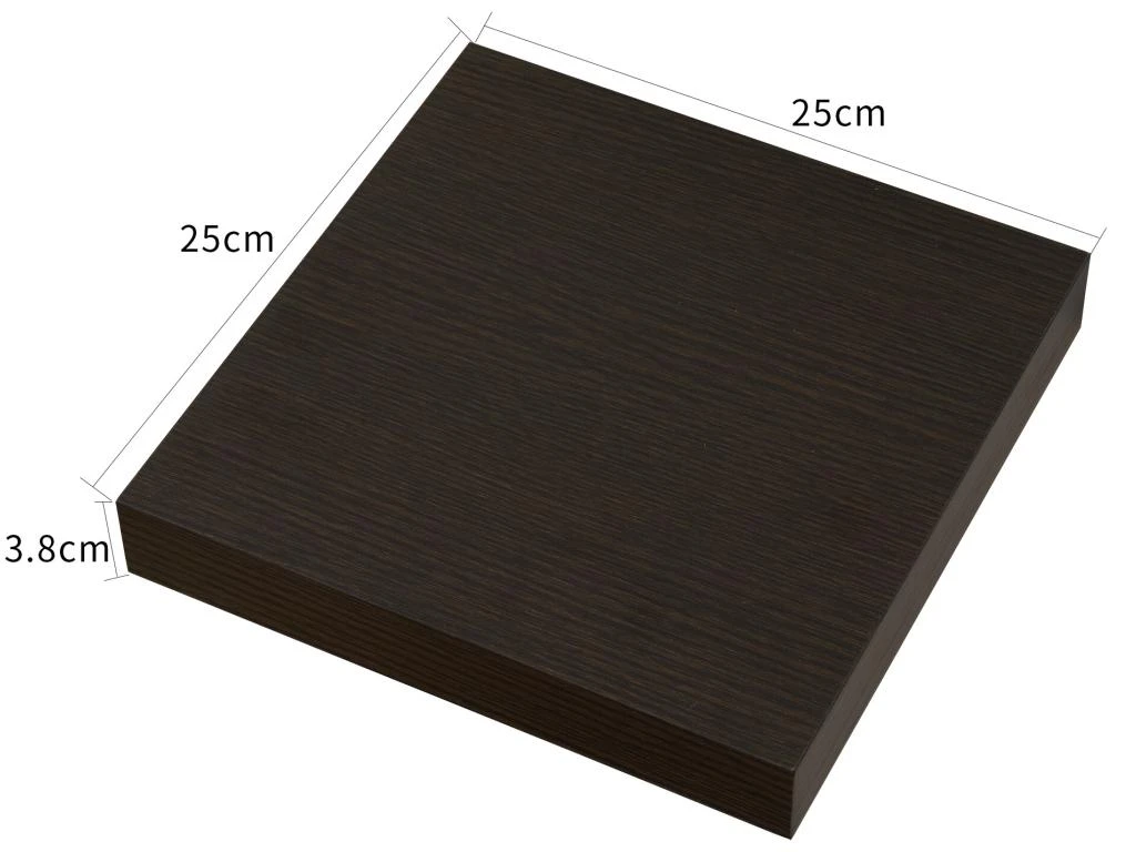 Set De 2 Etagères Murales Modernes Bois Marron 3,8x25x25 4 Set De 2 Etagères Murales Modernes Bois Marron 3,8x25x25 – Image 4