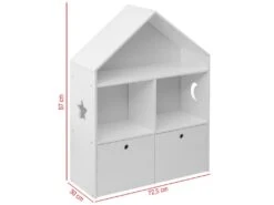 Bibliothèque Pour Enfants En Bois Blanc 3 Etageres 2 Tiroirs -Deco.fr Soldes Boutique bibliotheque vitrine et etagere 12521749