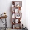 Bibliotheque 5 Etageres Marron Noyer Mdf Bureau 169x60x24 -Deco.fr Soldes Boutique bibliotheque vitrine et etagere 12521777