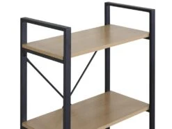 Bibliothèque 3 étagères En Métal Et Bois Noir Beige Design Moderne -Deco.fr Soldes Boutique bibliotheque vitrine et etagere 12521839