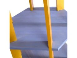 Etagere Bibliotheque 5 Etagères Bois Jaune Gris 153x54x54 -Deco.fr Soldes Boutique bibliotheque vitrine et etagere 12521953