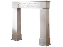 Cadre Decoratif Manteau De Chemineee Bois Blanc 99x104x21 -Deco.fr Soldes Boutique bibliotheque vitrine et etagere 12522125