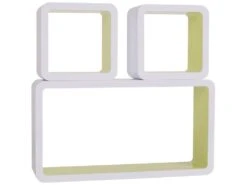 3 X Etagere Sospendu Mur Bibliotheque Bois Blanc 20x36x9