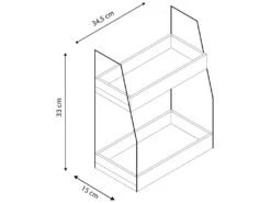 Étagère Murale Artur à 2 Niveaux, Bois De Paulownia -Deco.fr Soldes Boutique bibliotheque vitrine et etagere 12930677