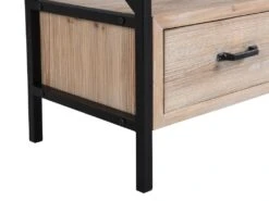 Etagère Avec 3 Tablettes Et 2 Tiroirs En MDF Et Métal - Naturel Et Noir - SILEM 21 Etagère Avec 3 Tablettes Et 2 Tiroirs En MDF Et Métal - Naturel Et Noir - SILEM -Deco.fr Soldes Boutique bibliotheque vitrine et etagere 13017183