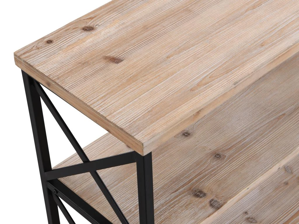 Etagère Avec 3 Tablettes Et 2 Tiroirs En MDF Et Métal - Naturel Et Noir - SILEM 9 Etagère Avec 3 Tablettes Et 2 Tiroirs En MDF Et Métal - Naturel Et Noir - SILEM – Image 9