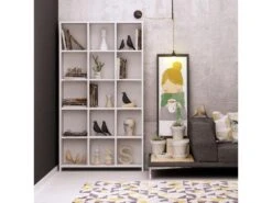 Étagère Pour Livres 100% Panneaux De Particules Couleur Blanc. 90x160x25 -Deco.fr Soldes Boutique bibliotheque vitrine et etagere 13049007