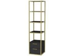 Étagère Pour Livres 100% Panneaux De Particules Couleur Oro Anthracite 39x39x160
