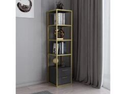 Étagère Pour Livres 100% Panneaux De Particules Couleur Oro Anthracite 39x39x160 -Deco.fr Soldes Boutique bibliotheque vitrine et etagere 13049131
