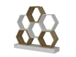 Étagère Pour Livres 100% Panneaux De Particules Couleur Blanc Chêne 120x29,5x109