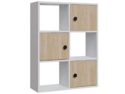 Étagère Pour Livres 100% Panneaux De Particules Couleur Blanc Chêne. 72x25x93