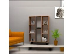 Étagère Pour Livres 100% Panneaux De Particules Couleur Atlantic Pino Anthracite. 90x120x29,6 -Deco.fr Soldes Boutique bibliotheque vitrine et etagere 13049569