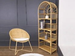 Etagère - 4 étagères - Rotin - Coloris : Naturel - IRISOU