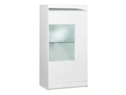 Vitrine 1 Porte - Blanc Laqué - HAMADI