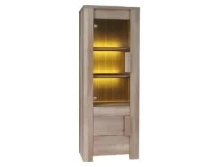 Vitrine, Bibliothèque Petit Modèle FARRA + LED. Style Contemporain Et Moderne Pour Votre Salon Ou Salle à Manger.