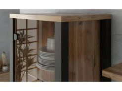 Vitrine Haute Design, 2 Portes Collection DARWIN. Couleur épicéa Et Noir. 8 Vitrine Haute Design, 2 Portes Collection DARWIN. Couleur épicéa Et Noir. -Deco.fr Soldes Boutique bibliotheque vitrine et etagere 8927149