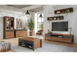 Vitrine Collection WINDSOR. Coloris Chêne Foncé Et Gris Anthracite. 7 Vitrine Collection WINDSOR. Coloris Chêne Foncé Et Gris Anthracite. -Deco.fr Soldes Boutique bibliotheque vitrine et etagere 8927243