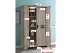 Vitrine Trois Portes Style Rustique Collection VERMONT Coloris Chêne. 5 Vitrine Trois Portes Style Rustique Collection VERMONT Coloris Chêne. -Deco.fr Soldes Boutique bibliotheque vitrine et etagere 8927253