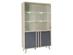 Vitrine, Vaisselier, Argentier MALMO Grand Modèle + LED.