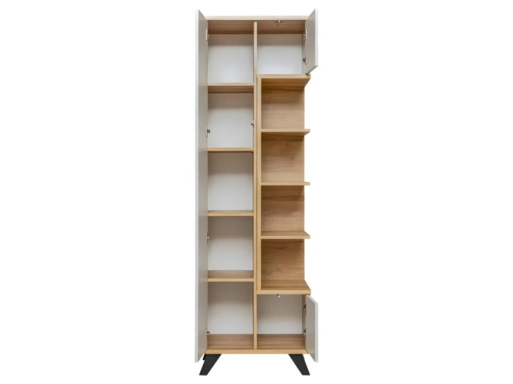 Vitrine Haute Collection CORDOBA. Coloris Gris Perle Et Bois. Meuble Design. 2 Vitrine Haute Collection CORDOBA. Coloris Gris Perle Et Bois. Meuble Design. â Image 2