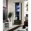 Vitrine NEO I Design, Coloris Wengé Et Blanc Brillant, Tiroirs Noirs Brillants + LED. Meuble Moderne Et Tendance. 9 Vitrine NEO I Design, Coloris Wengé Et Blanc Brillant, Tiroirs Noirs Brillants + LED. Meuble Moderne Et Tendance. -Deco.fr Soldes Boutique bibliotheque vitrine et etagere 8927529