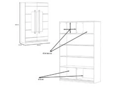 Vitrine 2 Portes Laquée Blanche Et Décor Chêne Naturel - ALEXIANE -Deco.fr Soldes Boutique bibliotheque vitrine et etagere 8927539