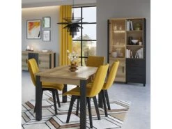 Vitrine Large Design Collection DARWIN. Couleur Chêne Clair Et Noir. 2 Portes, 3 Tiroirs, 3 Niches 6 Vitrine Large Design Collection DARWIN. Couleur Chêne Clair Et Noir. 2 Portes, 3 Tiroirs, 3 Niches -Deco.fr Soldes Boutique bibliotheque vitrine et etagere 8927593