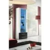 Vitrine NEO I Design, Coloris Blanc Et Blanc Brillant, Tiroirs Noirs Brillants + LED. -Deco.fr Soldes Boutique bibliotheque vitrine et etagere 8927625